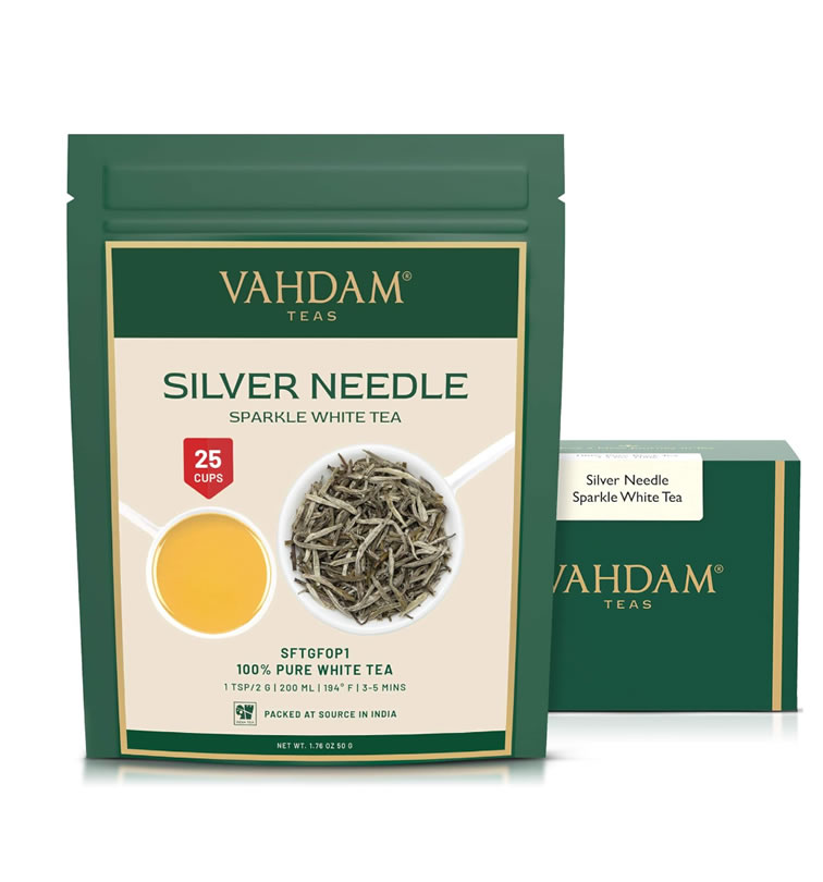 El mejor te blanco del himalaya de la marca Vahdam.